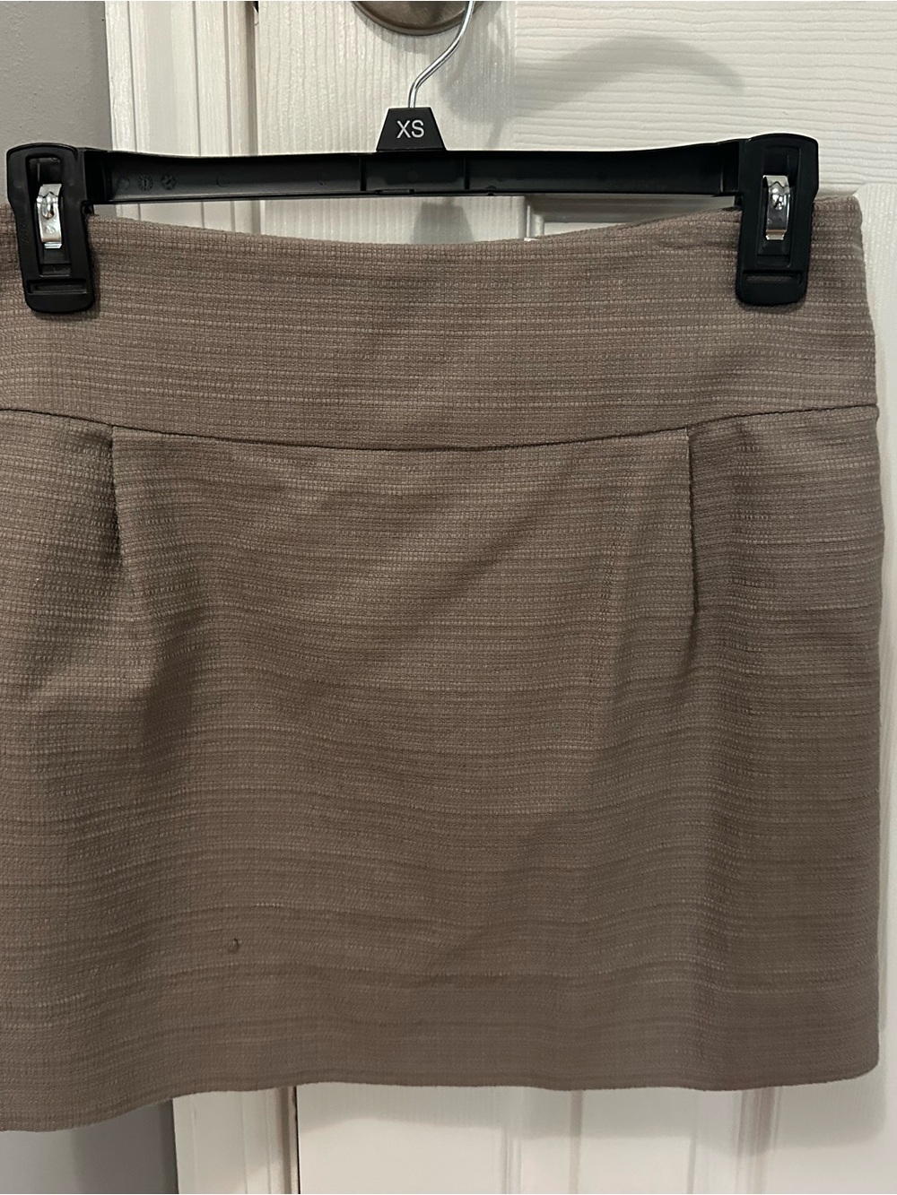 Women's J Crew Taupe Mini Skirt - Classic Textured A-Line- Size Small